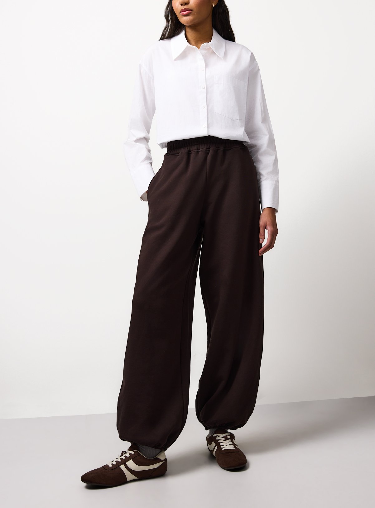 Brown Pure Cotton Balloon Co-ord Joggers XL - Image 3 thumbnail